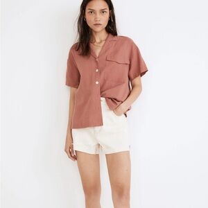 Madewell Linen-Blend Camp Shirt - XS